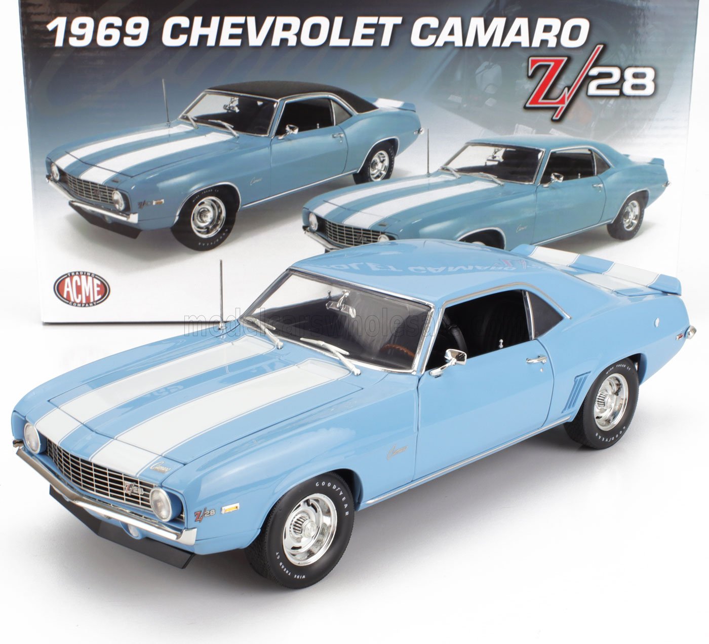 CHEVROLET - CAMARO Z/28 COUPE 1969 - BLU CHIARO BIANCO - Vroomi
