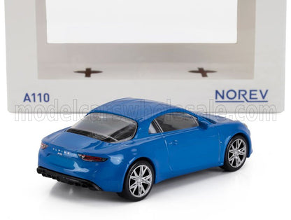 Modellino Blue Norev Alpine con ruote super dettagliate, esposto con la confezione, disponibile su Vroomi.
