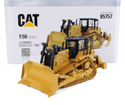 Modello di bulldozer CAT D8 in scala 1:50 con cingoli e lama super dettagliati, ora disponibile su Vroomi.