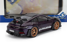 Purple Porsche 911 GT3 RS model car with bronze wheels and rear spoiler, available on Vroomi