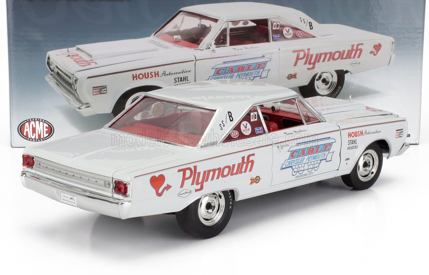 PLYMOUTH - BELVEDERE II SUPER STOCK 1967 DON GROTHEER - BIANCO - Vroomi