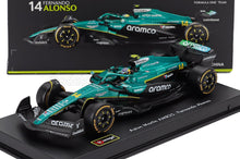 ASTON MARTIN - F1 AMR25 TEAM ARAMCO COGNIZANT N 14 STAGIONE 2025 FERNANDO ALONSO - CON PILOTA E VETRINA - VERDE NERO