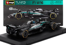 MERCEDES GP - F1 W16 TEAM AMG PETRONAS MOTORSPORT N 63 STAGIONE 2025 GEORGE RUSSELL - CON PILOTA E VETRINA - NERO ARGENTO VERDE