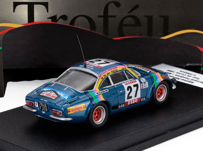 Modellino in scala Alpine da rally blu su espositore, oggetto da collezione disponibile online