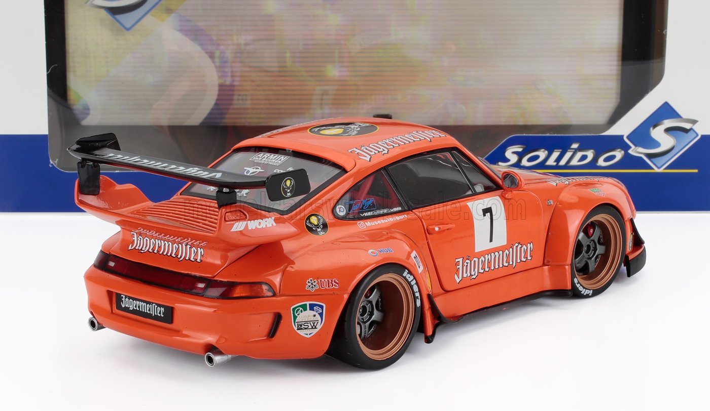 PORSCHE - 911 993 JAGERMEISTER RWB BODYKIT COUPE N 7 RACING 2020 - ARANCIONE - Vroomi