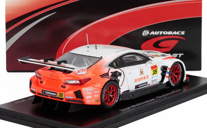 Modellino dell'auto Lexus RC F GT3 in rosso e bianco con i loghi Yokohama e Autobacs, in vendita su Vroomi.