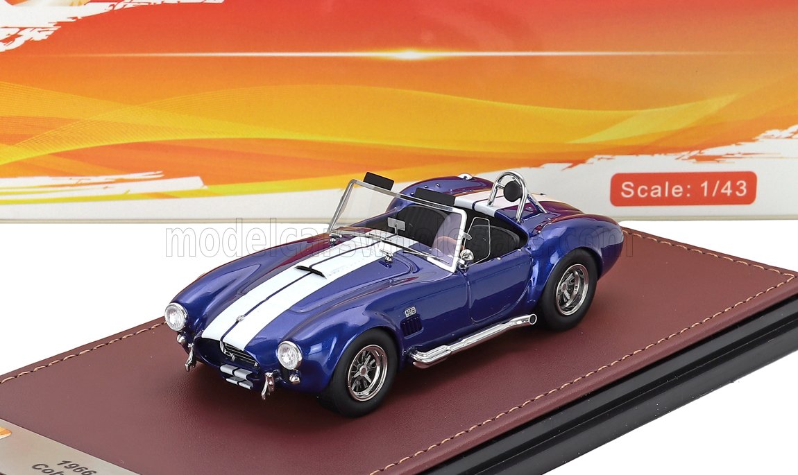 FORD USA - SHELBY COBRA 427 S/C SPIDER OPEN 1966 - BLUE WHITE - Vroomi