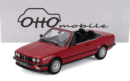 Modellino in scala 1/18 della BMW 325i E30 cabriolet rossa, ora disponibile su Vroomi.