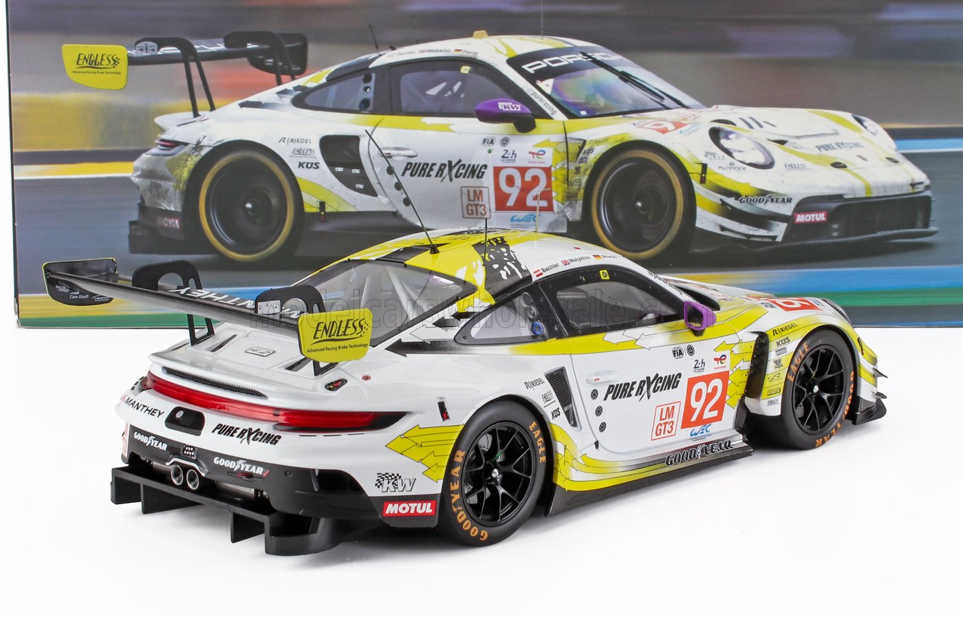 PORSCHE - 911 992 GT3 R TEAM MANTHEY PURE RXCING N 92 24h LE MANS 2024 KLAUS BACHLER - SAINT KITTS - NEVIS MALYKHIN - JOEL STURM - BIANCO GIALLO