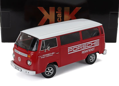 VOLKSWAGEN - MINIBUS T2b PORSCHE RENNDIENST STOCCARDA ZUFFENHAUSEN 1972 - CON CERCHI FUCHS - ROSSO BIANCO