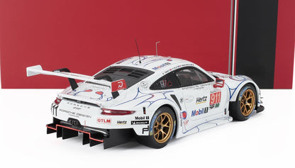 PORSCHE - 911 991 RSR TEAM PORSCHE GT N 911 VINCITORE CLASSE GTLM PETIT LE MANS 2018 PATRICK PILET - NICK TANDY - FREDERIC MAKOWIECKI - BIANCO