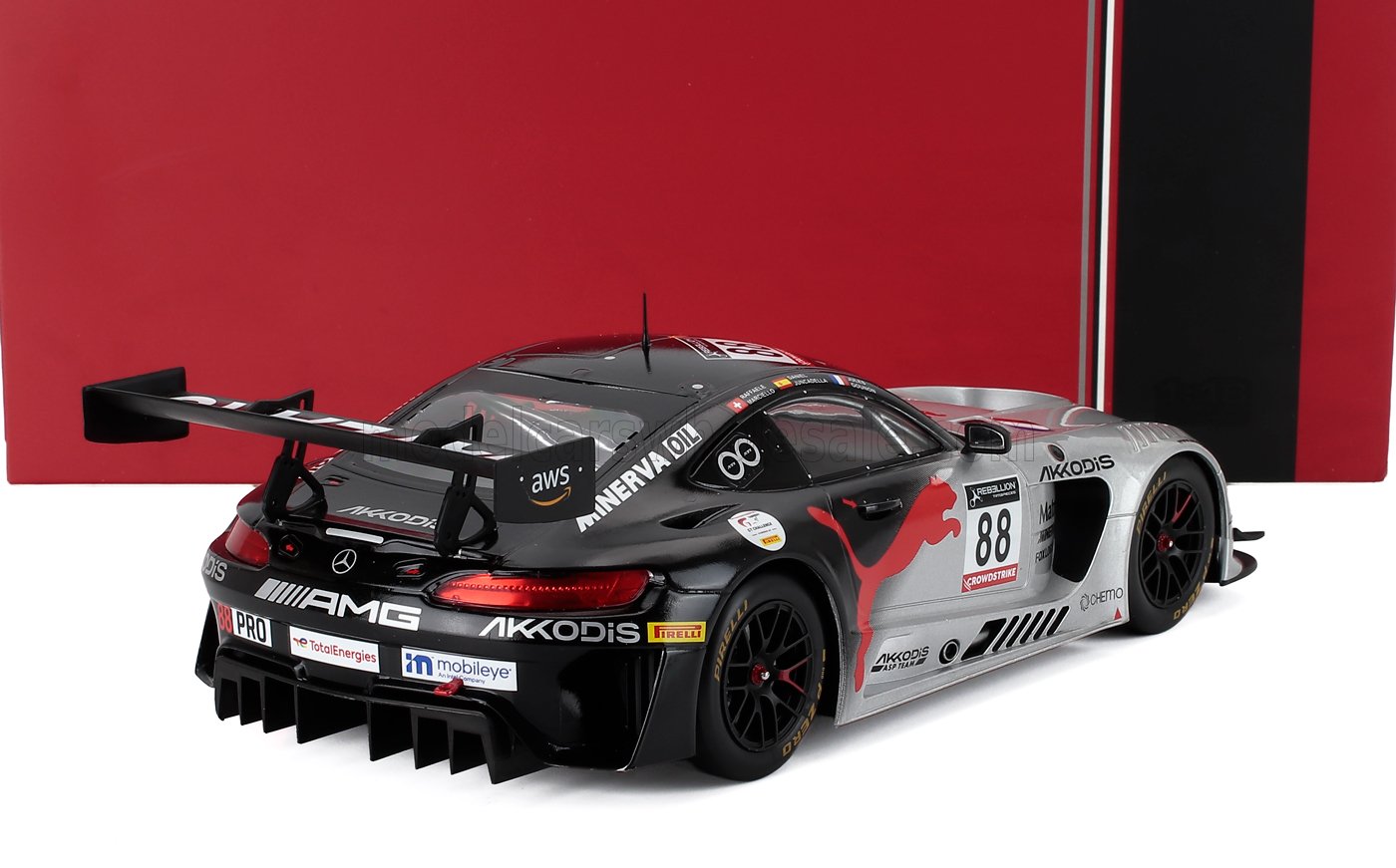 MERCEDES BENZ - GT3 AMG 6.2L V8 TEAM AKKODIS ASP N 88 VINCITORE 24h SPA 2022 RAFFAELE MARCIELLO - DANIEL JUNCADELLA - JULES GOUNON - BIANCO NERO - Vroomi