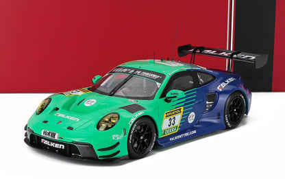PORSCHE - 911 992 GT3 R TEAM FALKEN MOTORSPORTS N 33 24h NURBURGRING 2024 JULIEN ANDLAUER - KLAUS BACHLER - SVEN MULLER - ALESSIO PICARIELLO - VERDE CHIARO BLU - Vroomi