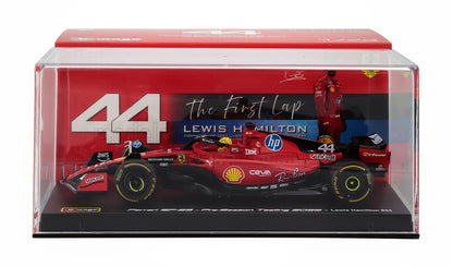 FERRARI - F1 SF-23 TEAM SCUDERIA FERRARI HP N 44 FIORANO 2025 LEWIS HAMILTON - CON VETRINA - ROSSO NERO