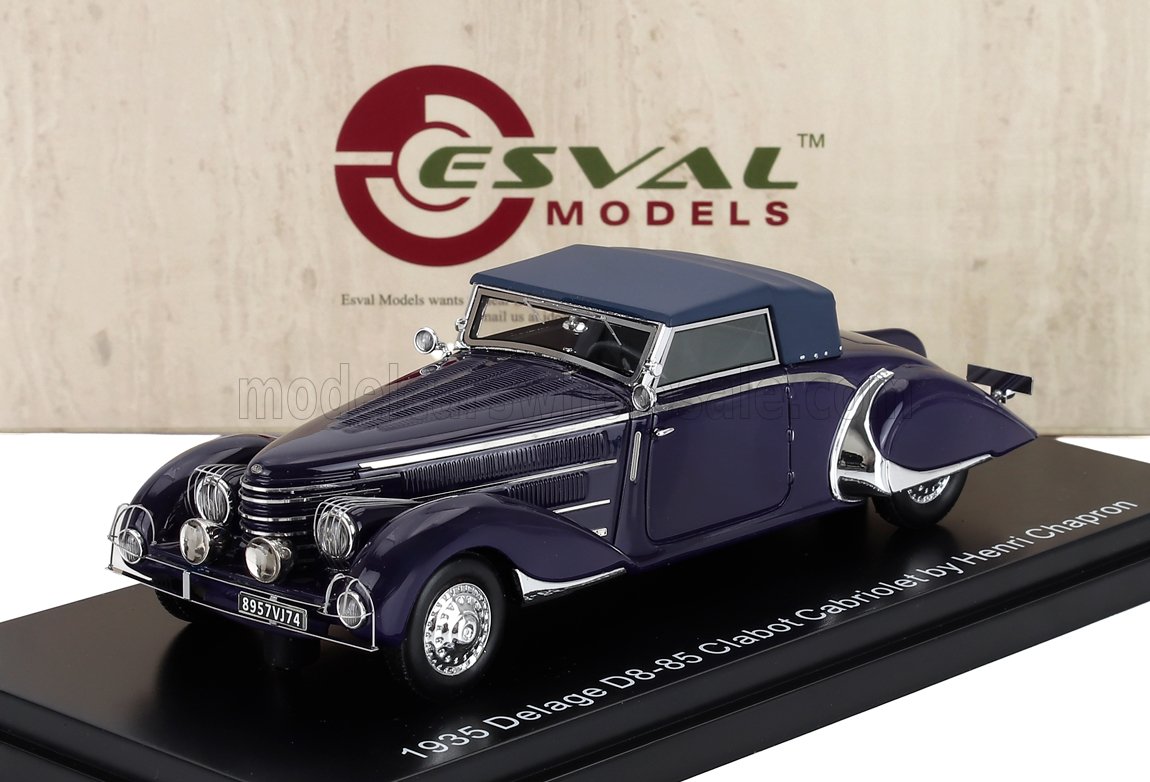 Modello Delage D8-85 Ciabot Cabriolet del 1935 di Henri Chapron, esposto con Esval Models , disponibile su Vroomi.