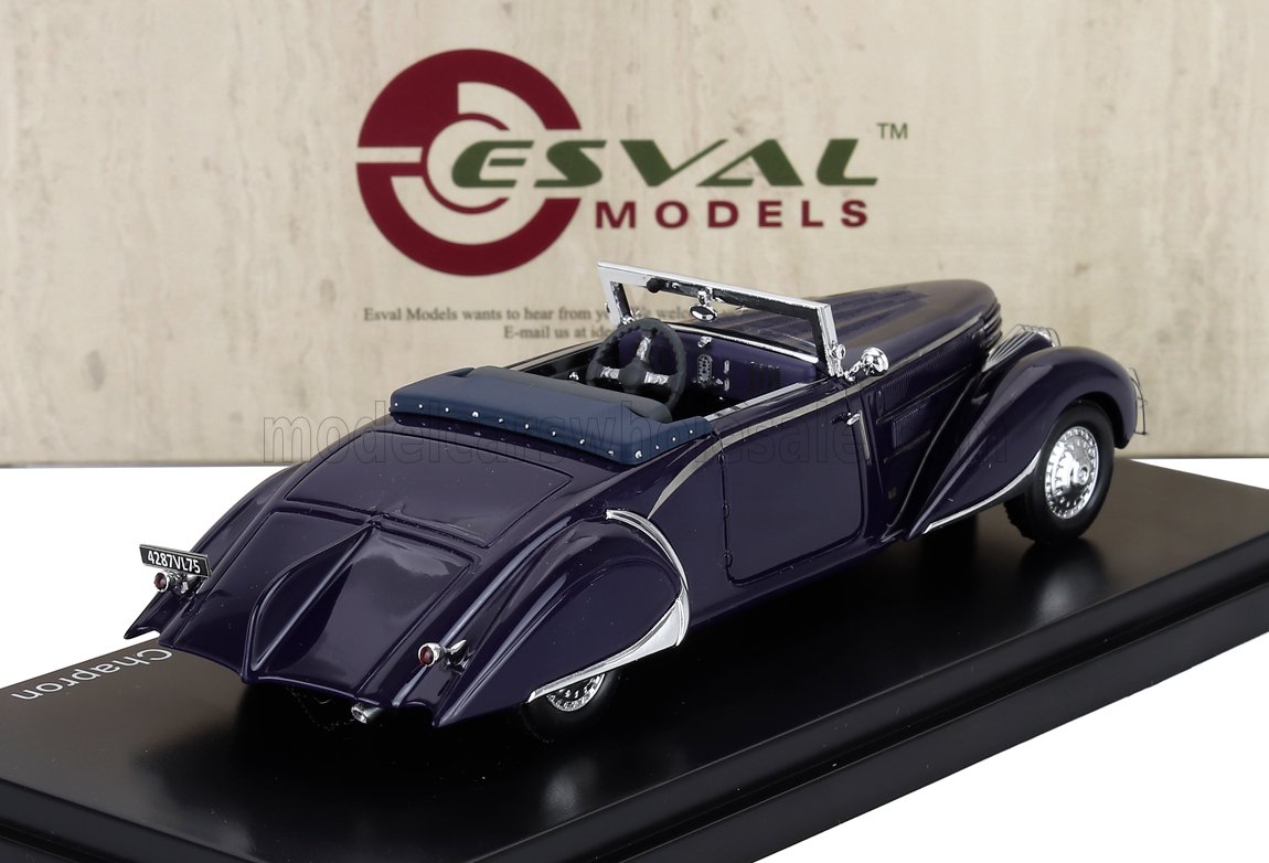 Esval Models auto convertibile vintage blu Esval Models su base nera, disponibile anche su Vroomi.