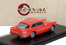 Red classic model car on black display base by Esval Models, available through Vroomi