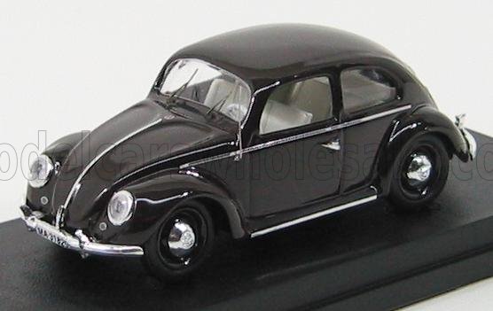 Modellino vintage di Volkswagen Beetle nero su base nera, disponibile sulla piattaforma Vroomi.