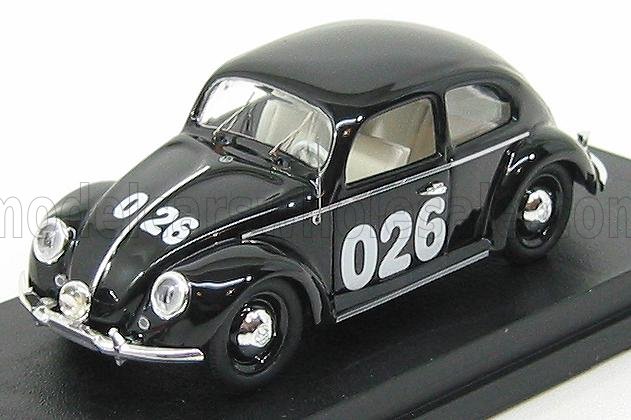 Modellino vintage Volkswagen Beetle nero con numero 026, disponibile sulla piattaforma Vroomi.