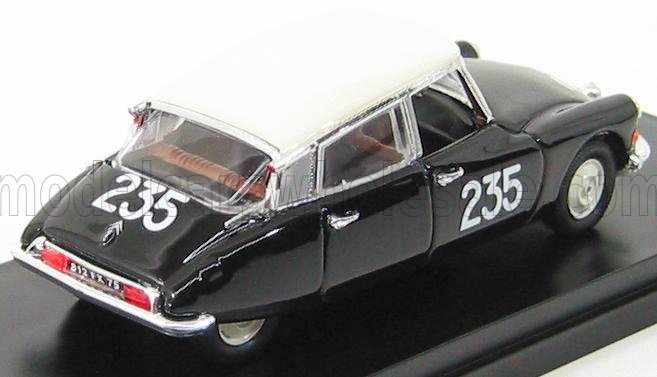 Modellino vintage Citroën bianco e nero con numero di gara 235, disponibile su Vroomi.