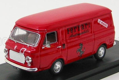 Modellino vintage di furgone Ferrari Le Mans rosso con logo Ferrari, disponibile sulla piattaforma Vroomi.