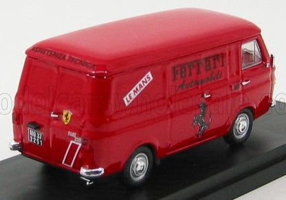 Modellino rosso vintage di un furgone di supporto alle gare Ferrari con adesivo Le Mans, in vendita su Vroomi.
