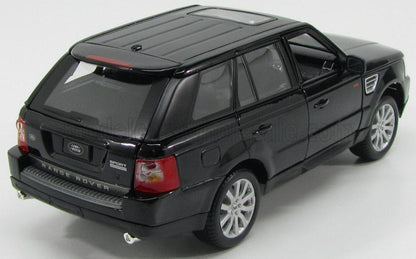 Vista posteriore del SUV Range Rover nero con tetto apribile e cerchi argentati, disponibile sulla piattaforma Vroomi.
