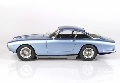 Classic light blue vintage sports car side view with wire-spoke wheels, available on Vroomi