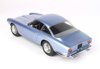 Metallic blue classic Ferrari coupe model car with wire wheels and wooden steering wheel, offered on Vroomi