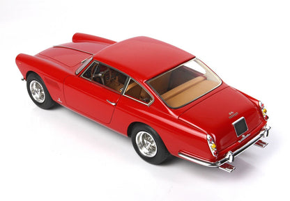 Red classic Ferrari model car with tan interior, chrome wheels, and detailed dashboard, available on Vroomi