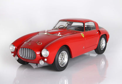 Classic red Ferrari vintage model car with chrome details, showcased and available via Vroomi