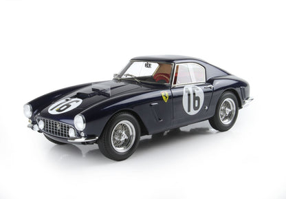 Dark blue classic Ferrari race car model with number 16, available on Vroomi platform