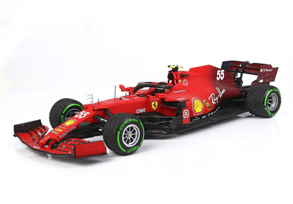 FERRARI SF21 GRAN PREMIO DEL MADE IN ITALY E DELL'EMILIA ROMAGNA CARLOS SAINZ AUTO N. 55 PNEUMATICI INTERMEDI VERDI - Vroomi