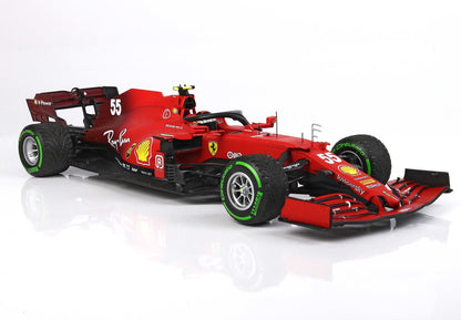 FERRARI SF21 GRAN PREMIO DEL MADE IN ITALY E DELL'EMILIA ROMAGNA CARLOS SAINZ AUTO N. 55 PNEUMATICI INTERMEDI VERDI - Vroomi