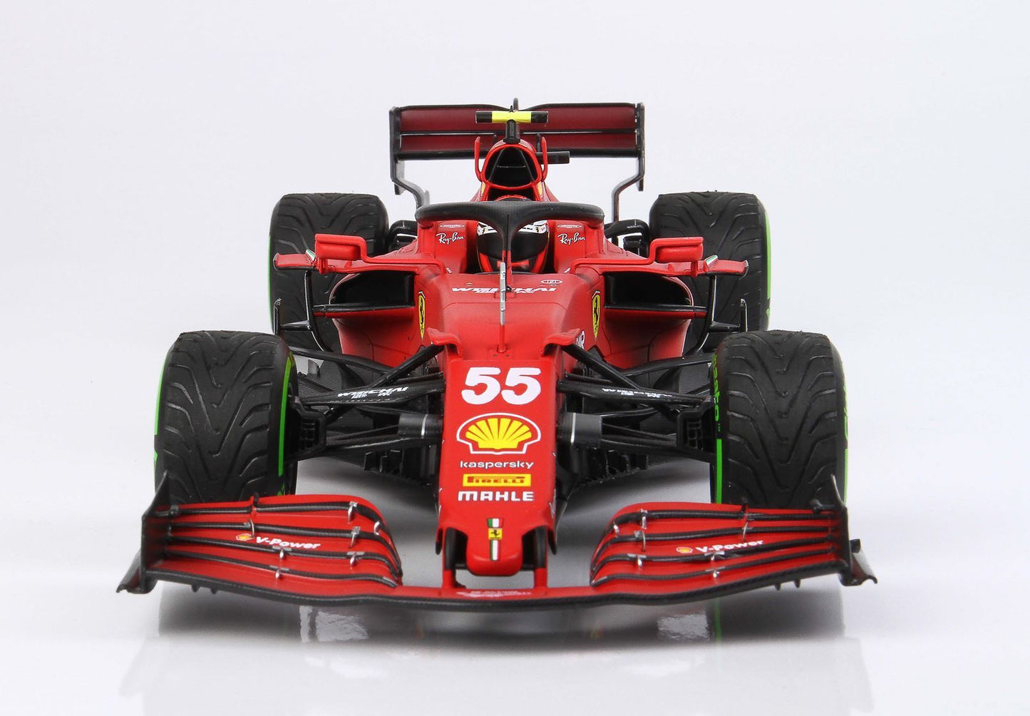 FERRARI SF21 GRAN PREMIO DEL MADE IN ITALY E DELL'EMILIA ROMAGNA CARLOS SAINZ AUTO N. 55 PNEUMATICI INTERMEDI VERDI - Vroomi