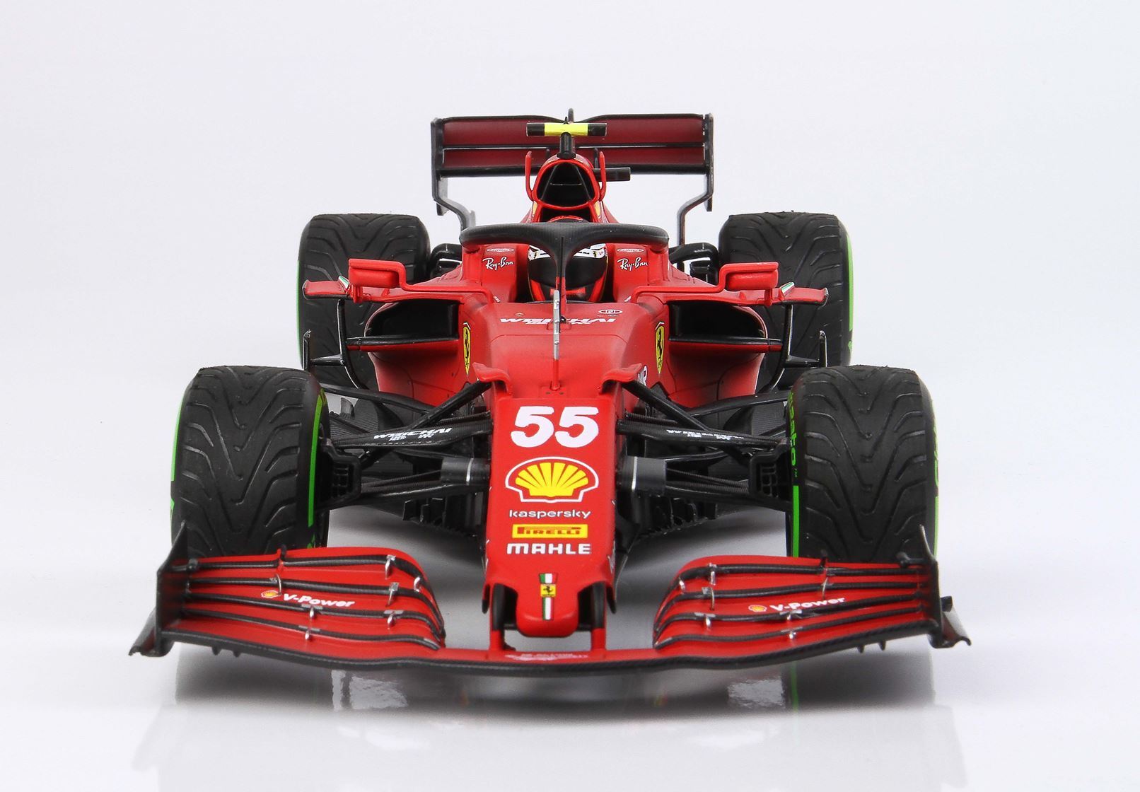 FERRARI SF21 GRAN PREMIO DEL MADE IN ITALY E DELL'EMILIA ROMAGNA CARLOS SAINZ AUTO N. 55 PNEUMATICI INTERMEDI VERDI - Vroomi