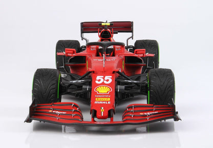 FERRARI SF21 GRAN PREMIO DEL MADE IN ITALY E DELL'EMILIA ROMAGNA CARLOS SAINZ AUTO N. 55 PNEUMATICI INTERMEDI VERDI - Vroomi