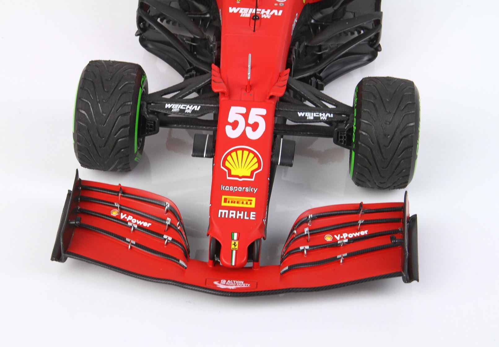 FERRARI SF21 GRAN PREMIO DEL MADE IN ITALY E DELL'EMILIA ROMAGNA CARLOS SAINZ AUTO N. 55 PNEUMATICI INTERMEDI VERDI - Vroomi