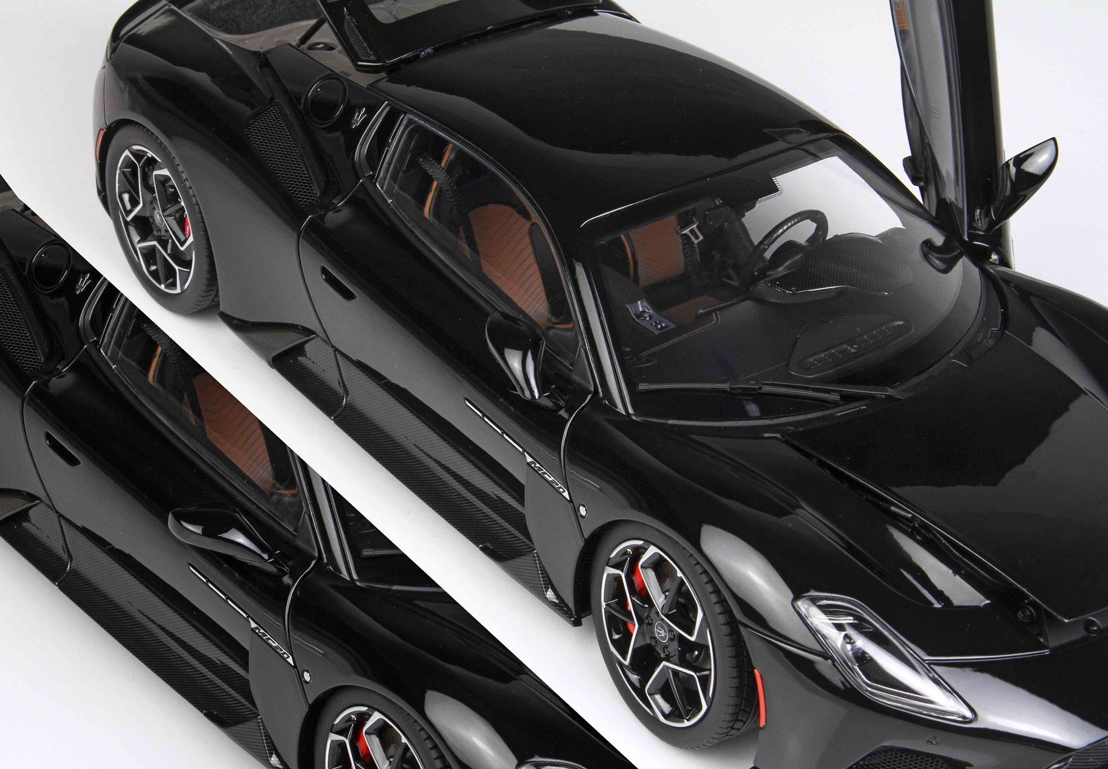 MASERATI MC20 DIECAST FULL OPEN NERO ENIGMA - Vroomi