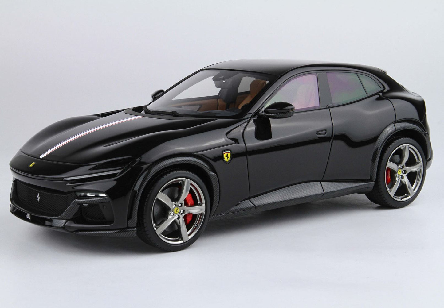 FERRARI PUROSANGUE - TETTO PANORAMICO NERO PUROSANGUE - BANDIERA FRANCESE - BASE ROSSA - Vroomi