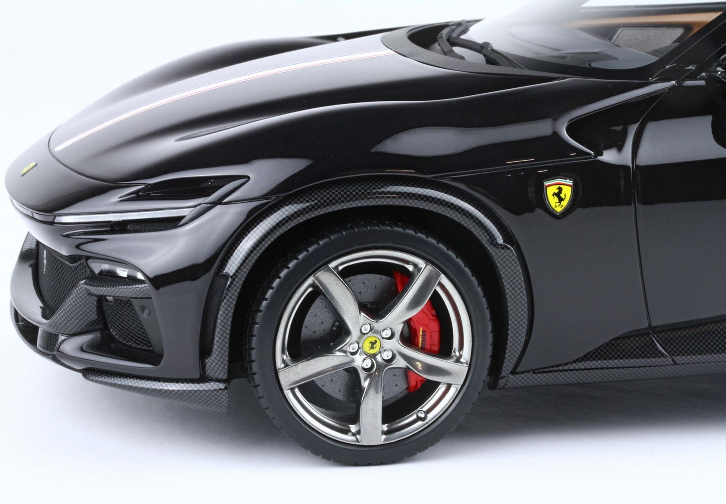 FERRARI PUROSANGUE - TETTO PANORAMICO NERO PUROSANGUE - BANDIERA FRANCESE - BASE ROSSA - Vroomi