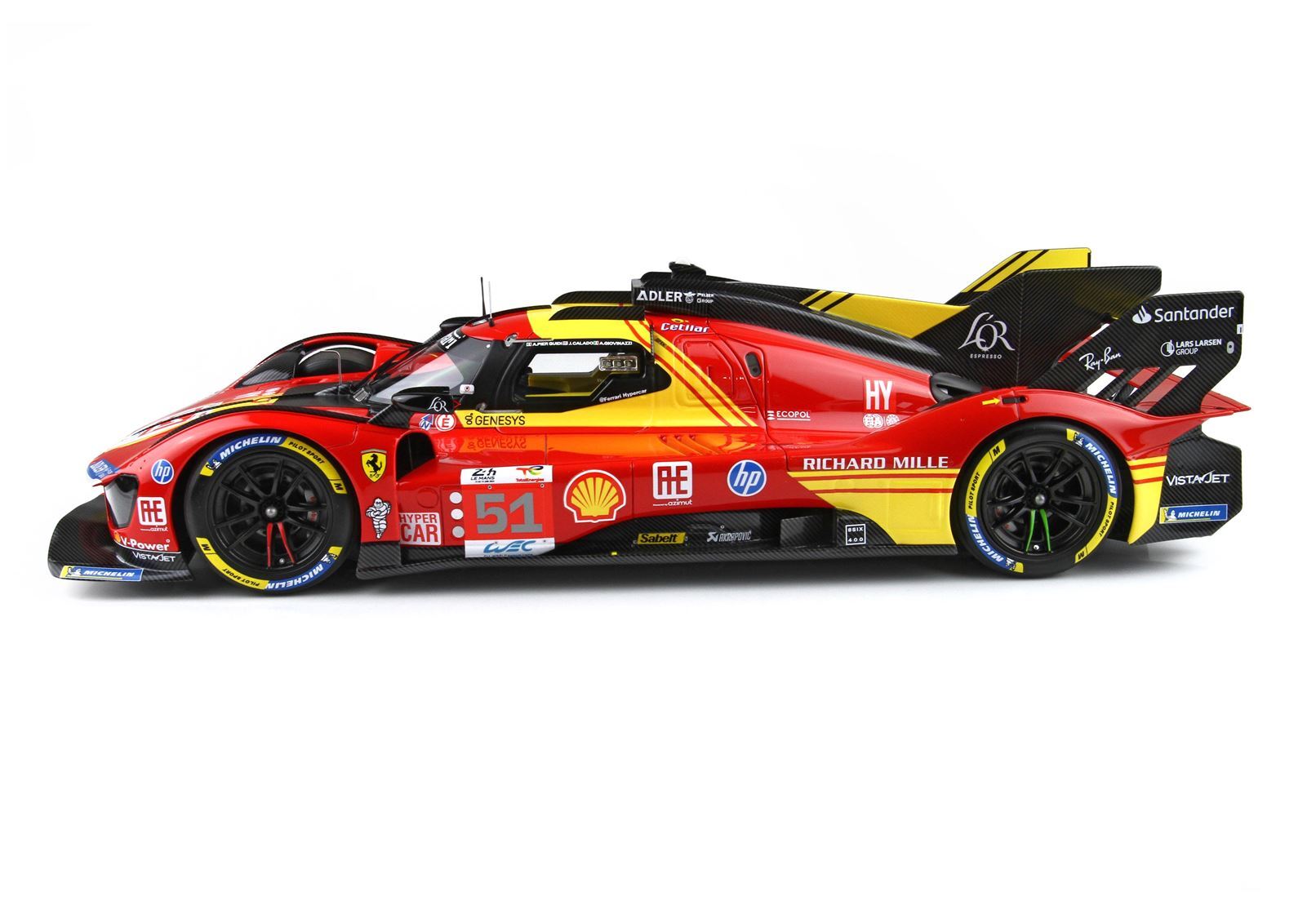 FERRARI 499P AUTO N. 51 - 3° POSTO ALLA 24 ORE DI LE MANS 2024 PILOTI PIER GUIDI GIOVINAZZI CALADO - Vroomi